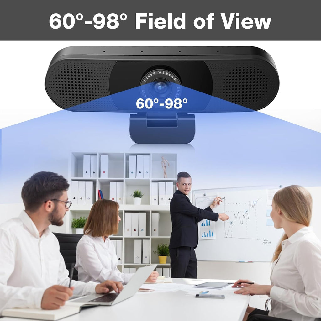EMEET 1080P Webcam with Microphone, C960 Web Camera, 2 Mics, 90° FOV, USB Type-A & A-to-C Adapter, Plug&Play Computer Camera for Online Calling/Conferencing, Zoom/Teams/Facetime/YouTube, 2025 Version