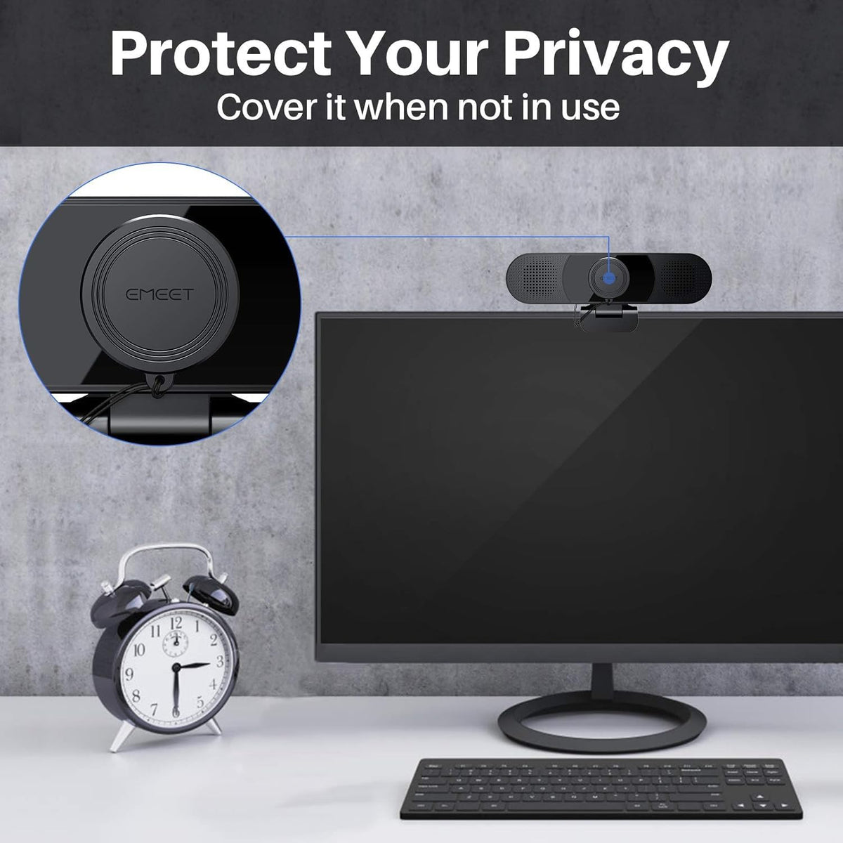 EMEET 1080P Webcam with Microphone, C960 Web Camera, 2 Mics, 90° FOV, USB Type-A & A-to-C Adapter, Plug&Play Computer Camera for Online Calling/Conferencing, Zoom/Teams/Facetime/YouTube, 2025 Version