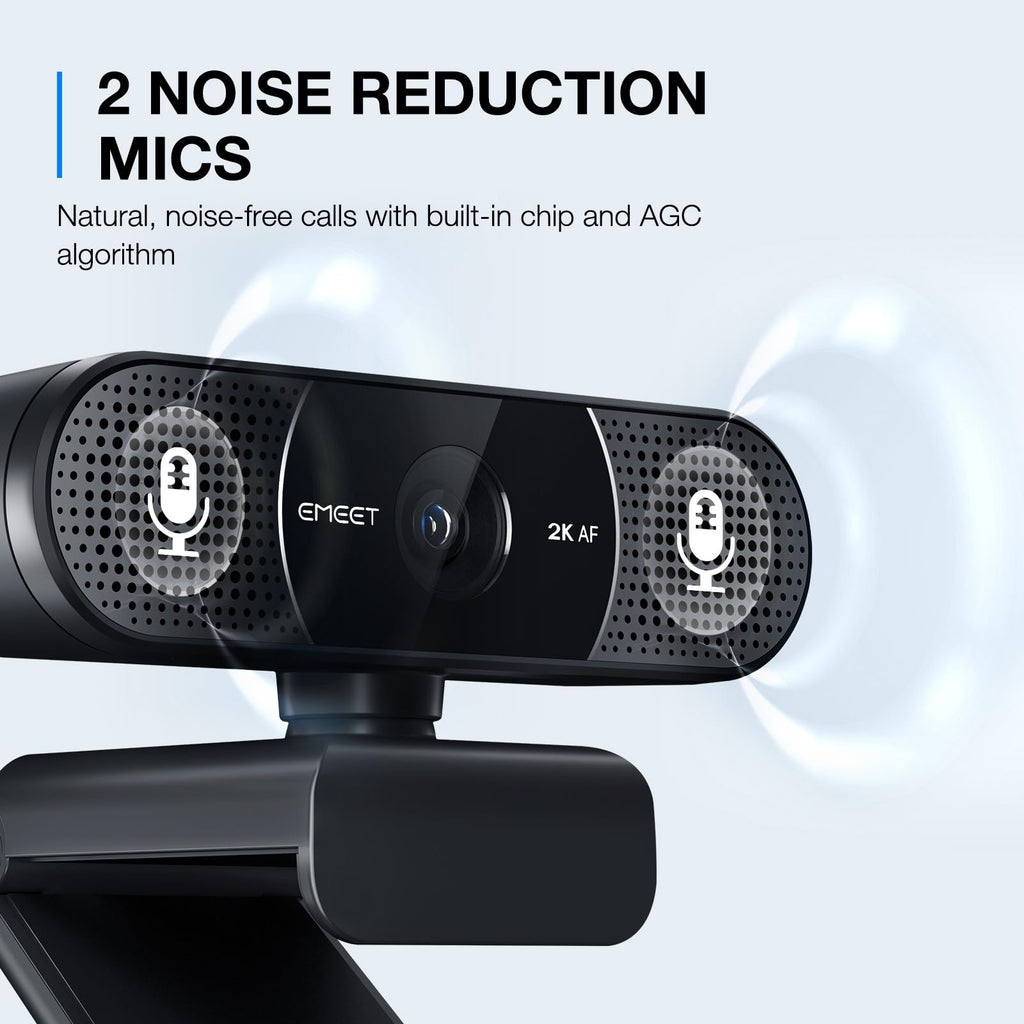 EMEET 1080P Webcam with Microphone, C960 Web Camera, 2 Mics, 90° FOV, USB Type-A & A-to-C Adapter, Plug&Play Computer Camera for Online Calling/Conferencing, Zoom/Teams/Facetime/YouTube, 2025 Version