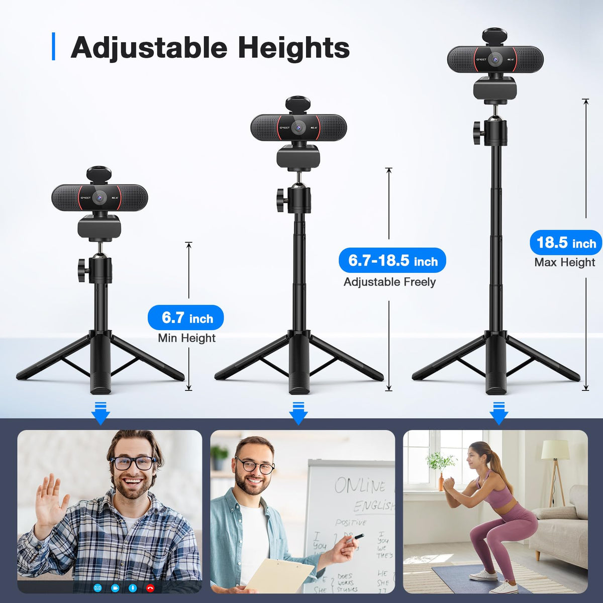EMEET 1080P Webcam with Microphone, C960 Web Camera, 2 Mics, 90° FOV, USB Type-A & A-to-C Adapter, Plug&Play Computer Camera for Online Calling/Conferencing, Zoom/Teams/Facetime/YouTube, 2025 Version